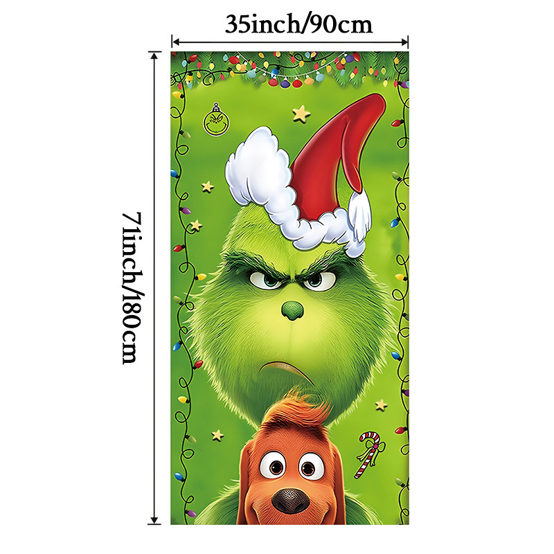 Lámparas de color de Navidad cubierta de tela decoración puerta de poliéster de alta densidad tela de fondo de Año Nuevo fiesta de puerta de entrada amueblado tapices