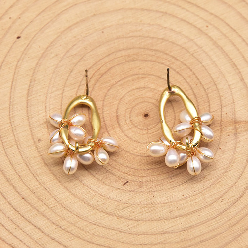 Pearl earrings high-end 925 silver needle antique earrings wholesale retro European and American style handmade design jewelry wholesale