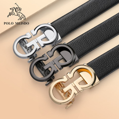 保羅美思得男士皮帶真皮時尚自動扣頭層牛皮高檔商務腰帶批發