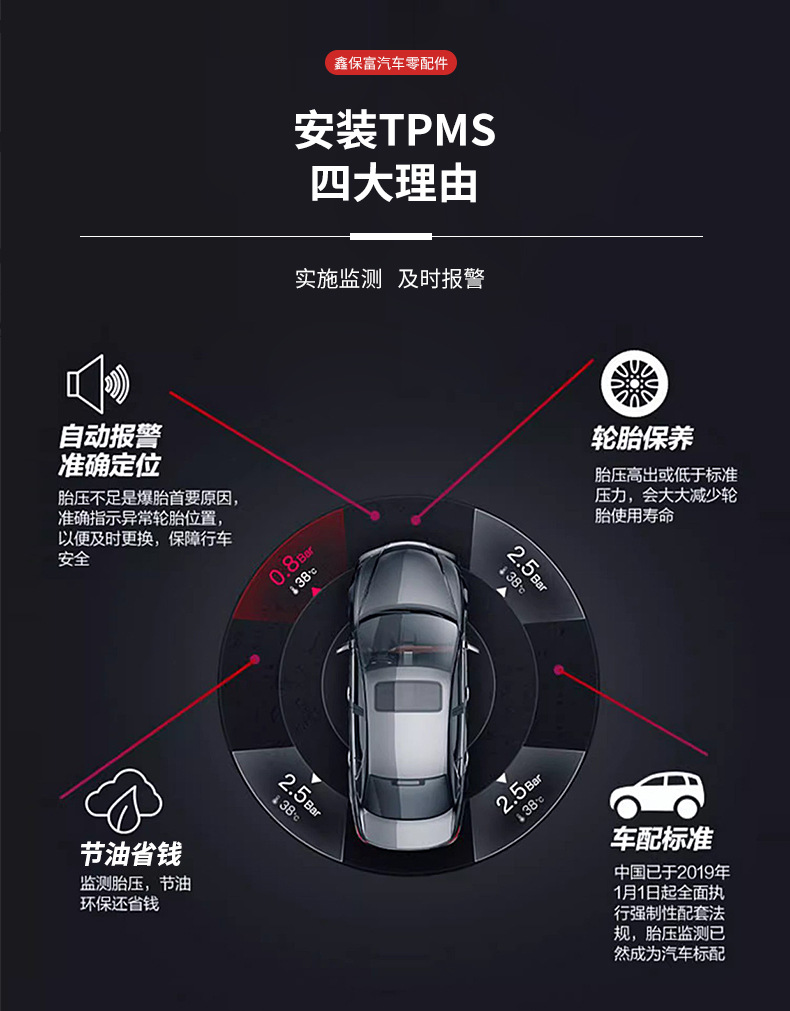Bluetooth Tire Pressure Sensor Suitable for Xiaomi Yu7 Car Tires and Wheel Hubs with Built-In Tire Pressure Monitoring