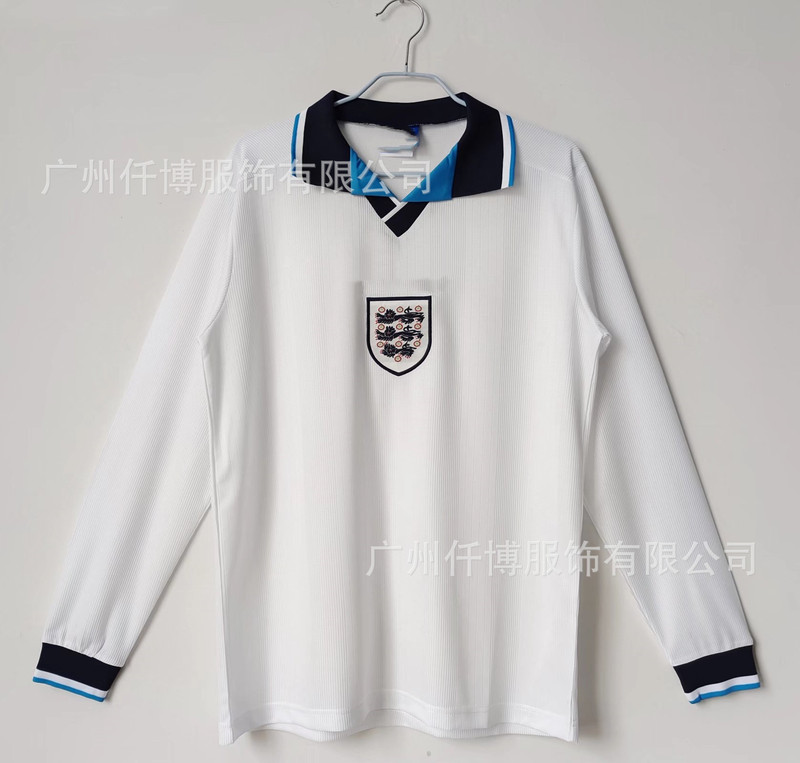 レトロ長袖サッカーユニフォーム 02 06 1996 シーズンスポーツトレーニングスーツホームアウェイ 1998 イングランドジャージ|undefined