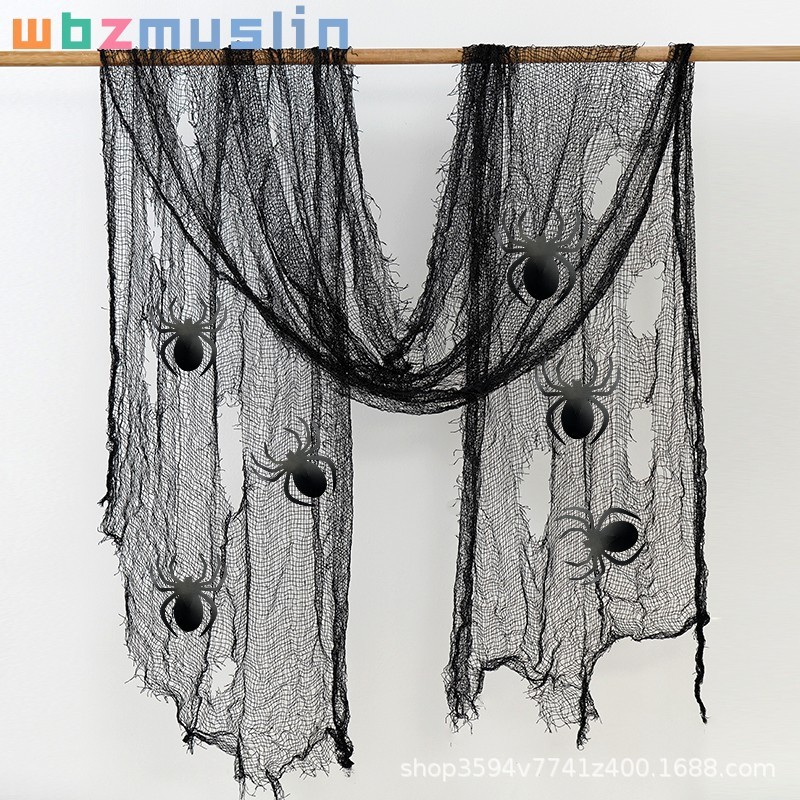 Decoración de Halloween gaza multicolor rover agujero colgar tela fantasma casa embrujada suministros de fiesta agujero de red