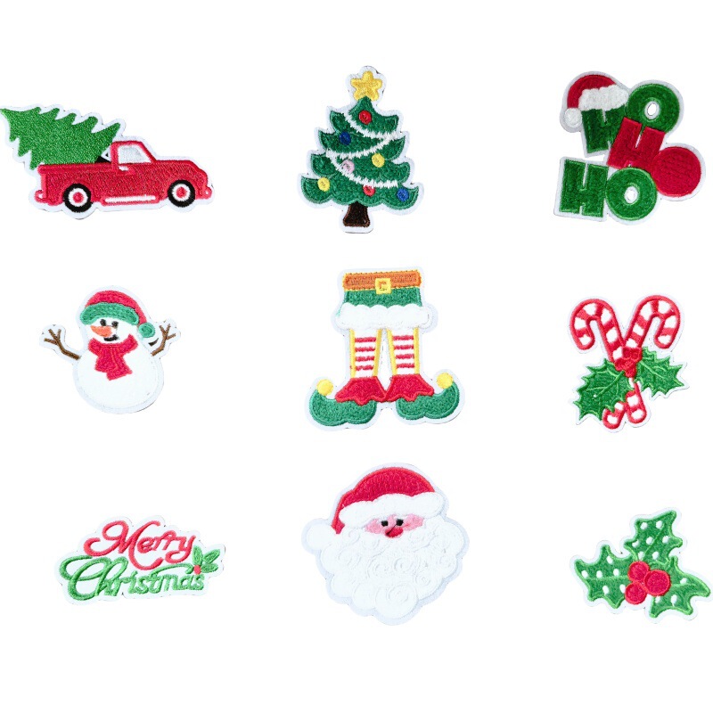 コンピュータ刺繍タオル刺繍クリスマスセット刺繍布パッチ衣類穴パッチDIY装飾パッチ|undefined