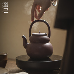 隐川堂 日式提梁煮茶壶功夫茶具烧水陶壶家用围炉仿古煮茶壶