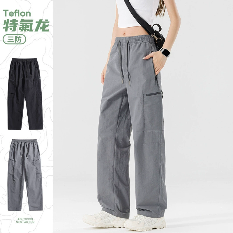 Трендовые брендовые брюки из софтшелла для женщин, популярные в прямых трансляциях, в горном стиле, спортивные повседневные тонкие ледяные шелковые брюки.