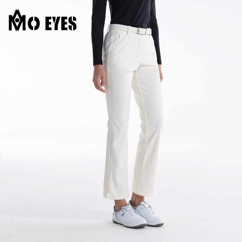 Quần golf nữ ống loe dài tôn dáng, túi khóa kéo ẩn, phong cách thu đông — M23KUZ013-quần đen, M23KUZ013-Quần Trắng