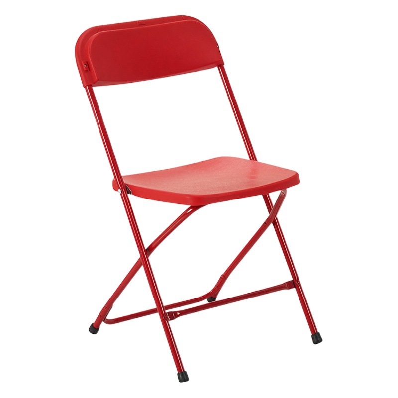Simple plastic folding chair activity site stackable wedding outdoor online red leisure training conference white exhibition chair