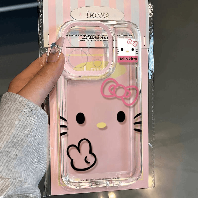 Biye Kt Cat Suitable for Apple 16Promax Mobile Phone Case Iphone15 Design 14 Cute 13 Transparent 12/X