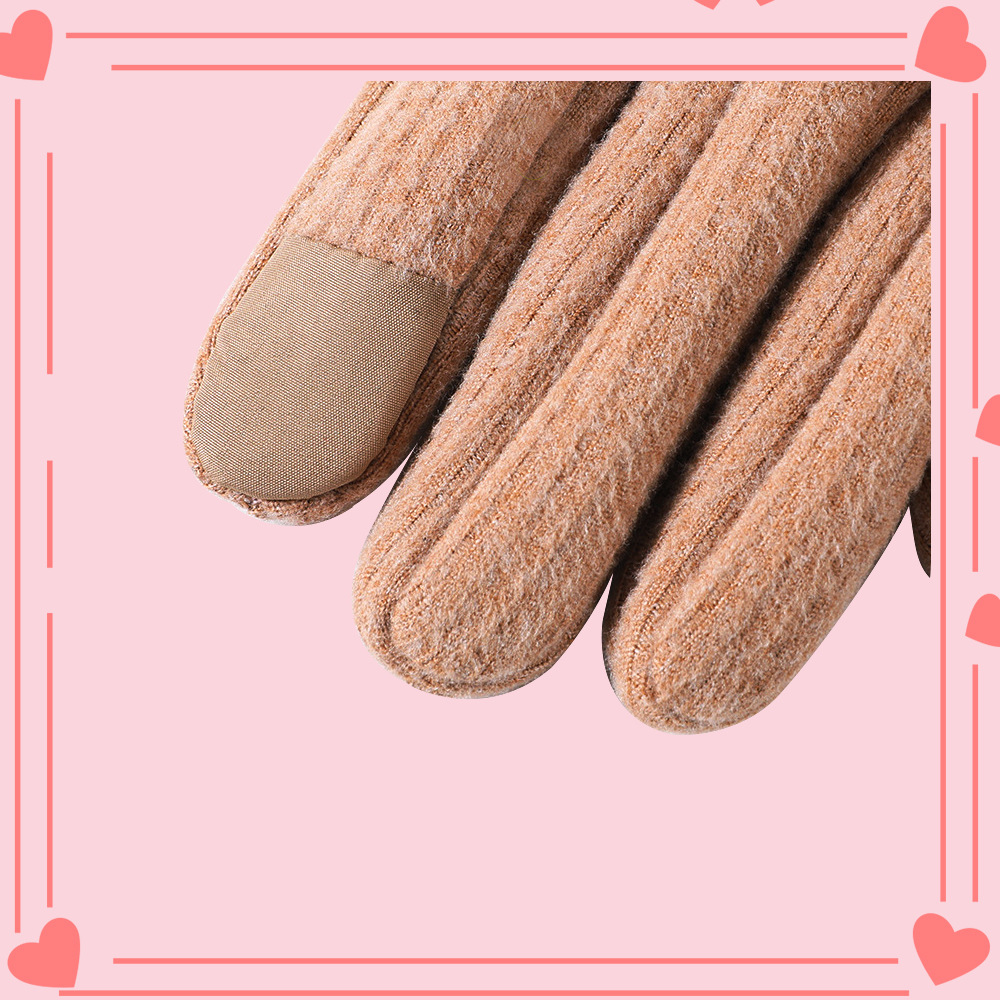 Guantes cálidos para mujer, compatibles con pantalla táctil, resistentes al viento, resistentes al frío, adecuados para ciclismo y conducción, estilo coreano, bonitos, aptos para estudiantes, con forro polar, gruesos, guantes de otoño e invierno.