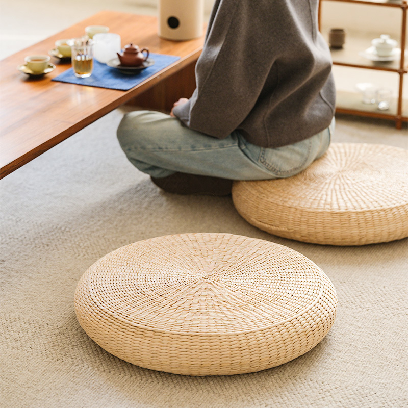 Straw Woven Floor Cushion, Japanese-Style Tatami Mat for Home Use, Straw Mat for Meditation and Mindfulness, Balcony Seating Cushion