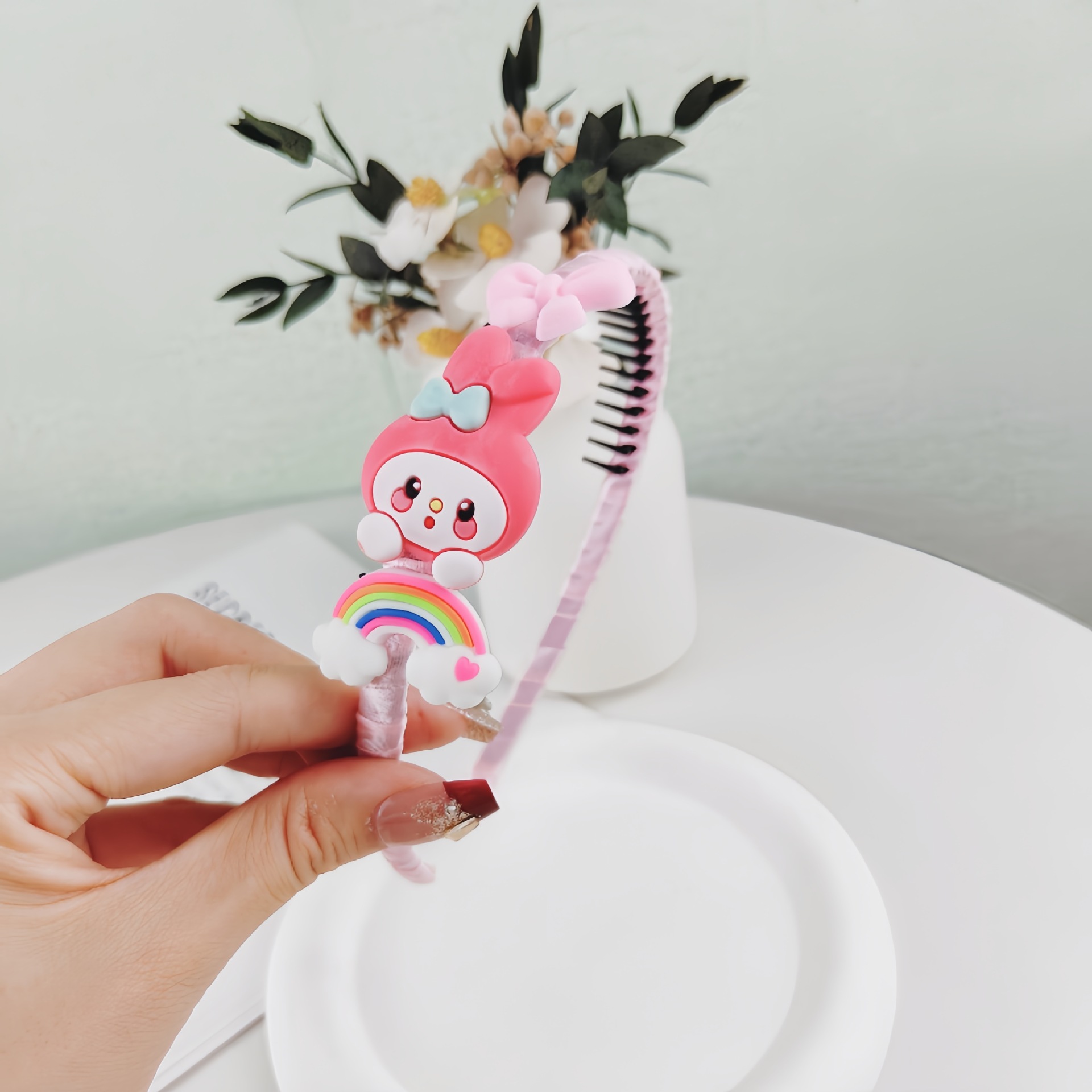 Niños bandas de cabello niñas cortadas acabado de cabello artefacto tarjeta de cabello niñas bandas de cabello dientes antideslizantes no tropezar cabello