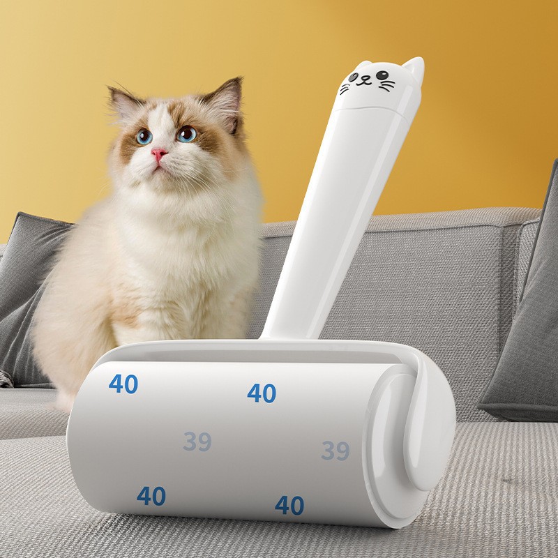 cute lent remover clothes brush hair removal brush sticky roller 10 cm40 layer tearable oblique tear with dust-proof cover set