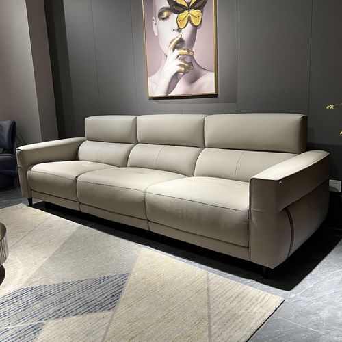 Zero wall electric multi-functional first-class space capsule leather sofa first-layer cowhide three-person living room modern and simple