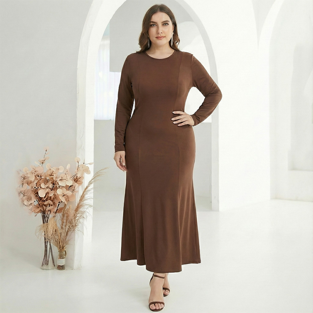 Middle Eastern Women's Clothing, Dubai Robe, Plus-size Commuter Milk Silk Skirt, Cross-border Long Dress,_ecoleips.com
