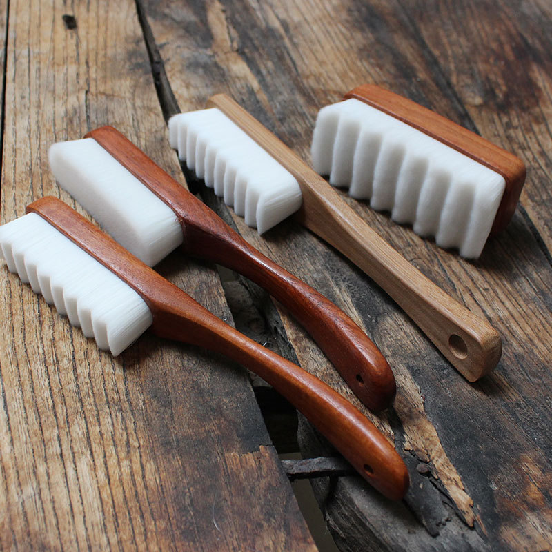 花梨木玉竹文玩万毛刷软毛纳米刷核桃橄榄核清灰护理