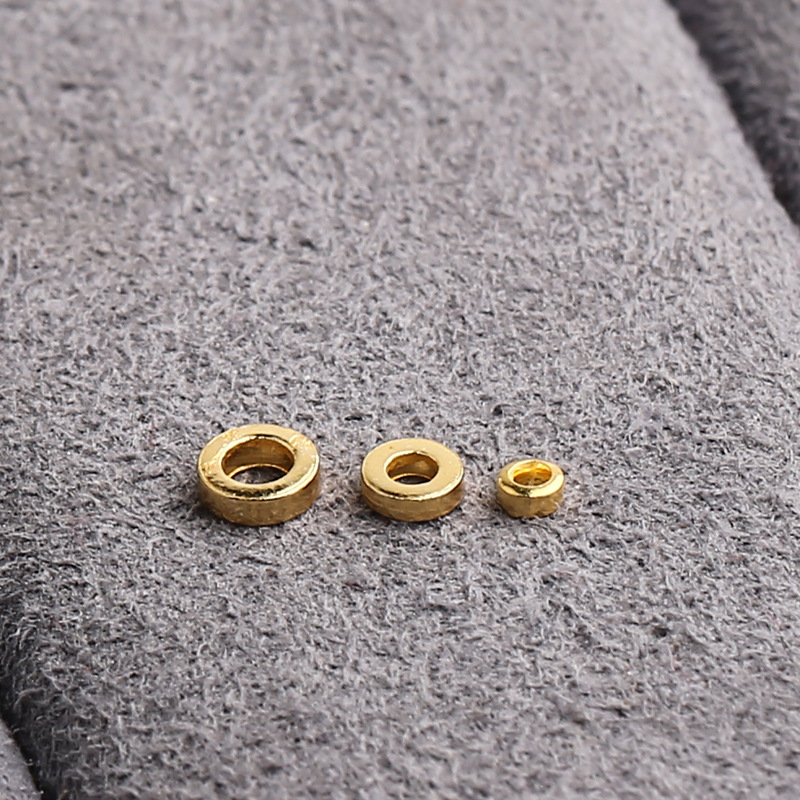 S925 Silver Straight Cut Large Hole Spacer Silver Gold-Plated Ancient Gold DIY Pendant Pendant Jewelry Accessories