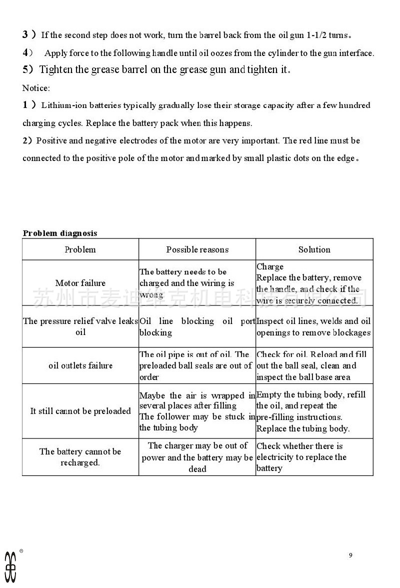 黄油枪说明书-009A