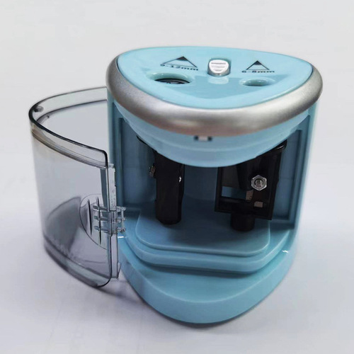 tenwin double-hole electric pencil sharpener semi-automatic thick and thin two-hole pencil sharpening machine cross-border battery model 8004