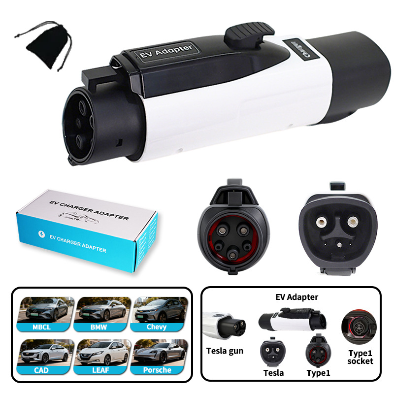 特斯拉转美标交流转接头tpc to type1/j1772慢充转换新能源适配器