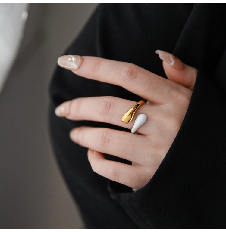 Rings Classification Wholesale Jewelry Basic Modern Style Classic Style Geometric Water Droplets 304 Stainless Steel 18K Gold Plated Rings