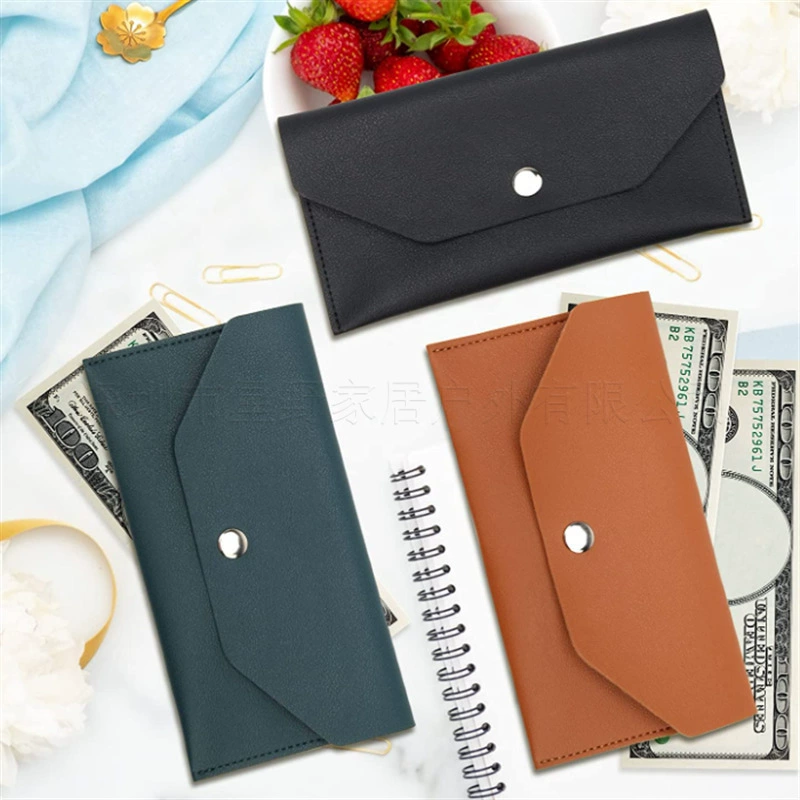 Multicoloured wallet, fashionable long storage system, gold clip
