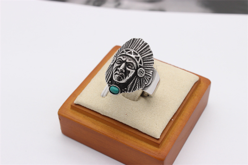 Men's Gender Wholesale Jewelry Retro Punk Pharaoh 304 Stainless Steel 18K Gold Plated Rings