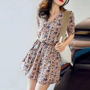 Retro Style High-End Dress Jumpsuit for Women Summer American Design Korean Style Slimming Look Shorts Jumpsuit Trendy