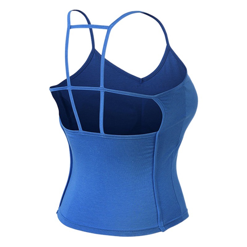 Chaleco de Yoga de estilo coreano para mujer con espalda cruzada con almohadilla en el pecho alta elástica de secado rápido sensación desnuda deportes entrenamiento deportivo entrega de cabestrillo