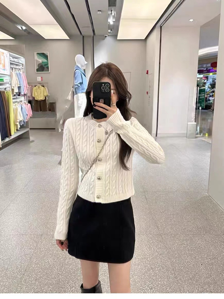 Cardigan de punto de torsión para mujeres primavera y otoño versátil coreano suave perezoso viento delgado suéter corto cardigan chaqueta para mujeres image 6