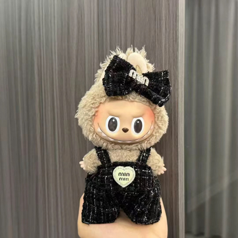 labubu坐坐派对娃衣一二代盲盒用Labubu娃衣拉布布衣服毛绒搪胶脸|undefined