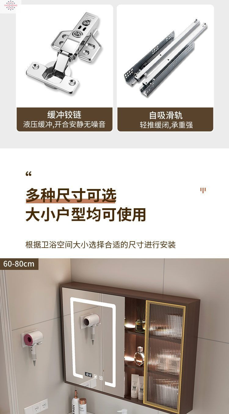 New walnut wood side cabinet, ceramic integrated basin, bathroom cabinet combination, bathroom washbasin, smart hand washing basin undefined