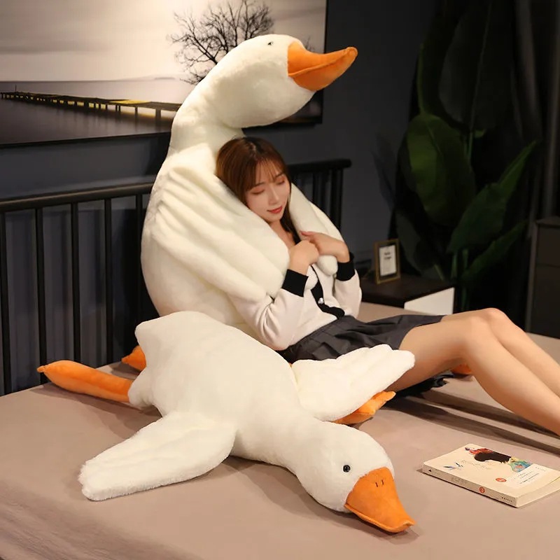 Gran ganso blanco almohada de peluche de juguete almohada para dormir muñeca grande muñeca cama Regalo de Cumpleaños niña de una pieza de entrega