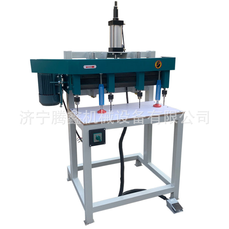 腾鑫立式群钻 4头6头8头气动多轴钻 木工机械垂直可调钻孔机 厂家
