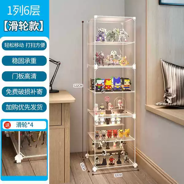 With casters, 1 column, 6 layers (3 CNY optional upgrade)