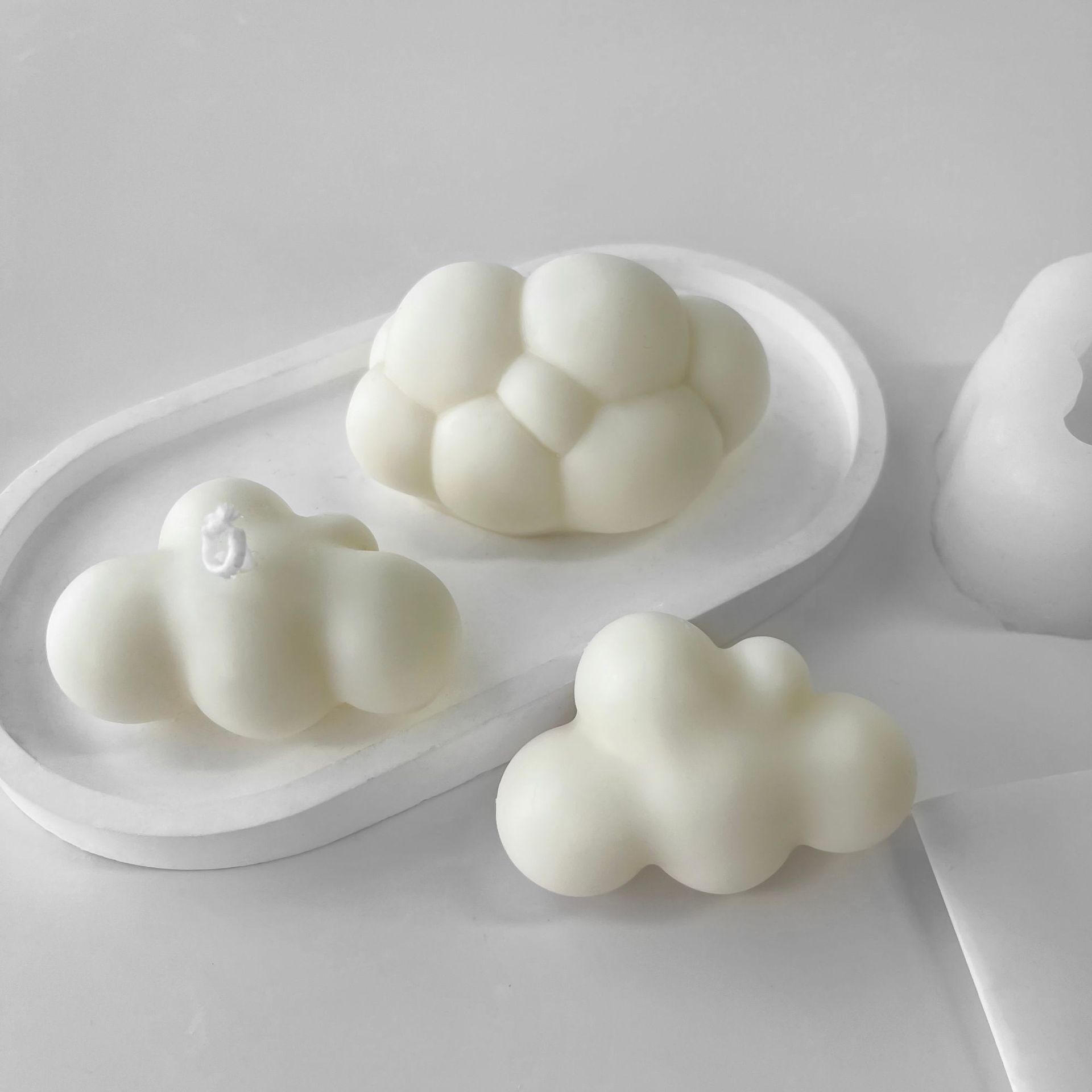 Nube tridimensional molde de silicona DIY aromaterapia vela jabón fondant chocolate molde para hornear