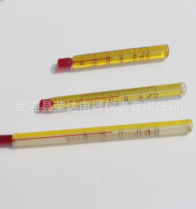 6CM玻璃棒式温度计0-40度玻璃棒表红油玻璃室内外鱼缸水族温度计