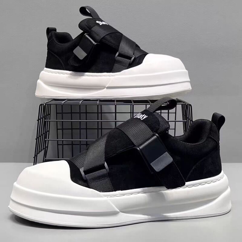 New versatile canvas boat shoes with thick soles and height increase, men's sports fashion trendy comfortable casual shoes, available for dropshipping