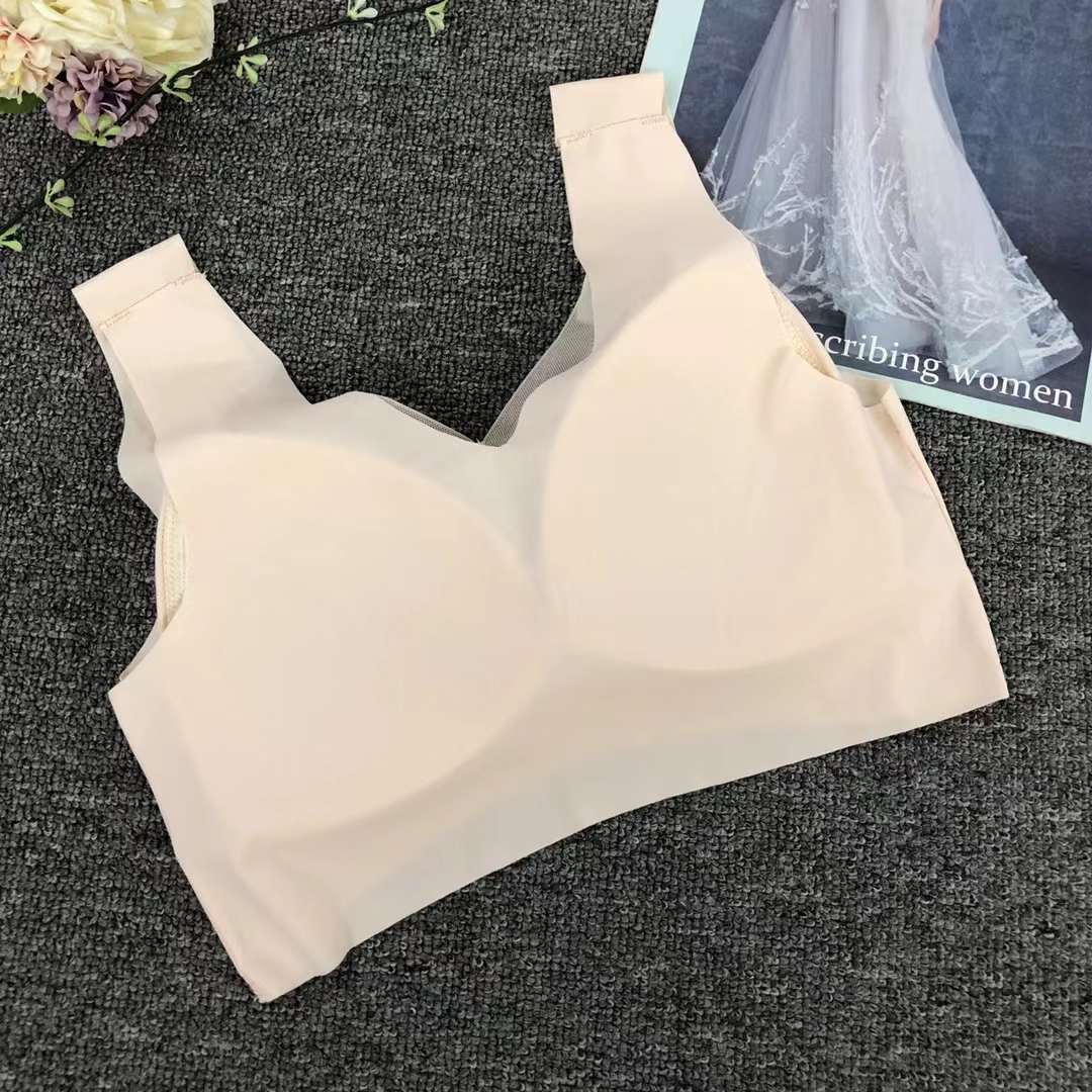 Nueva taza de látex sin marcas de alta calidad, chaleco de dama sin anillo de acero, bra de yoga, ropa interior deportiva, mujer al por mayor