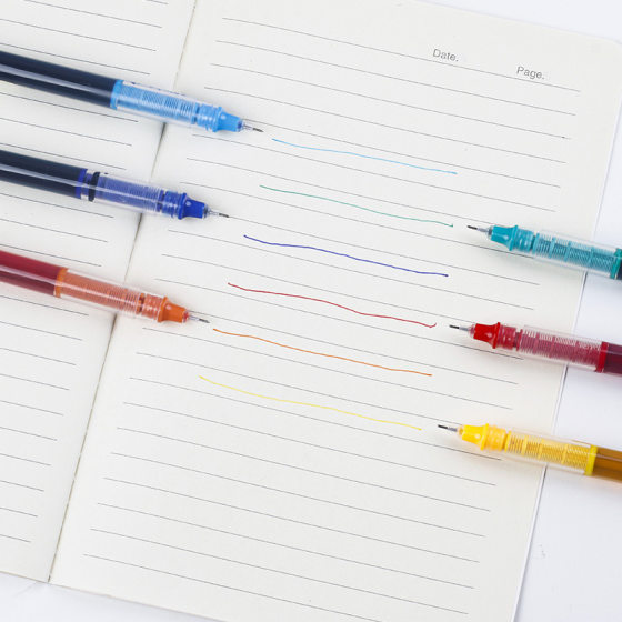 Color Direct Liquid Boxed Gel Pen Quick-drying Pen Ball Pen Business Office Carbon Pen Stationery Sign Pen Transparent