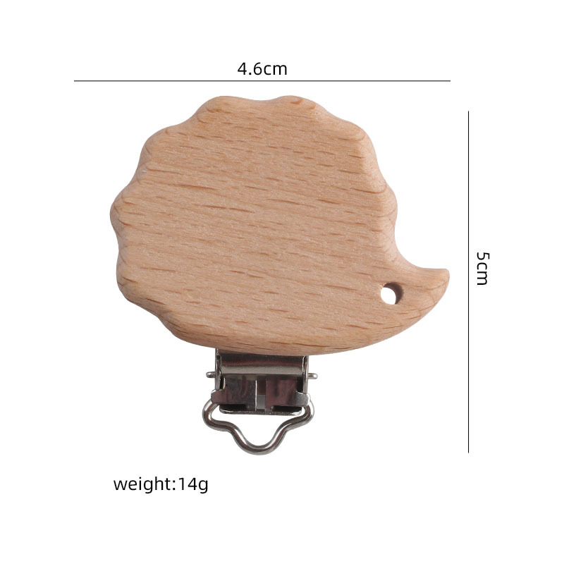 Bebé suministros chupete clip dibujos animados animal registro chupete clip calmante haya seguridad protección de madera clip