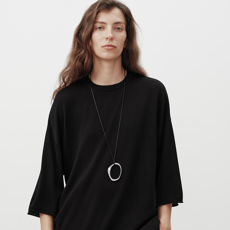 Row Old Money Style Mulberry Silk Tencel Relaxed and Airy Loose Mid-Sleeve Knit Sweater for Women Row Old Money Style Mulberry Silk Tencel Relaxed and Airy Loose Mid-Sleeve Knit Sweater for Women