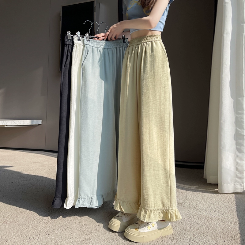 Широкие брюки из хлопка из ледяного шелка