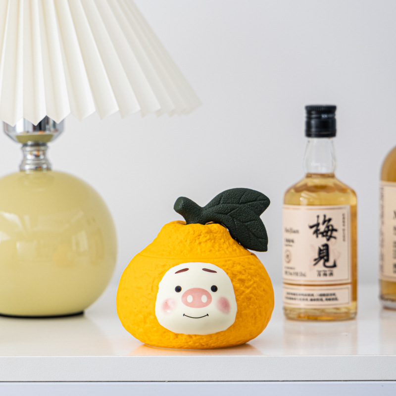 크레용 돼지 그레이트 게달리 세라믹 재떨이 커피 테이블 뚜껑 장식 장식품 방풍 플라이 애쉬 고정 로고