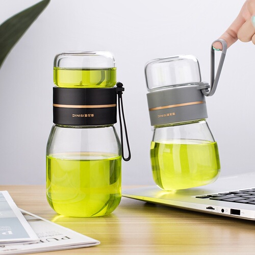 Tea and water separation men's office portable business glass insulated cup with filter tea cup wholesale