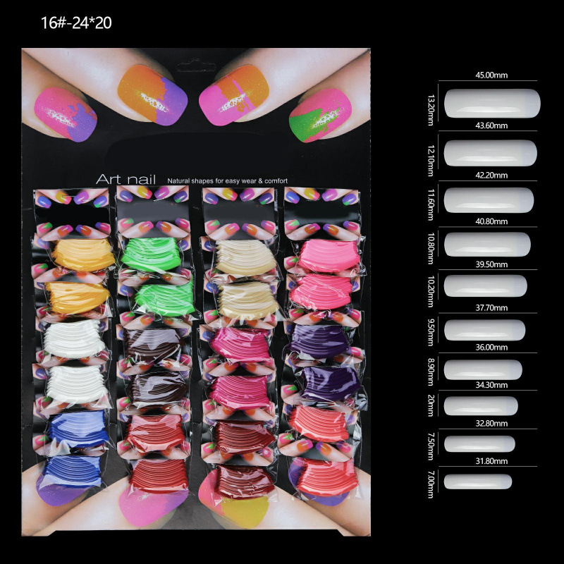 Fábrica directa de nuevos productos de manicura de color sólido 24 paquetes de tarjetas de uñas parches de manicura falsas uñas al por mayor