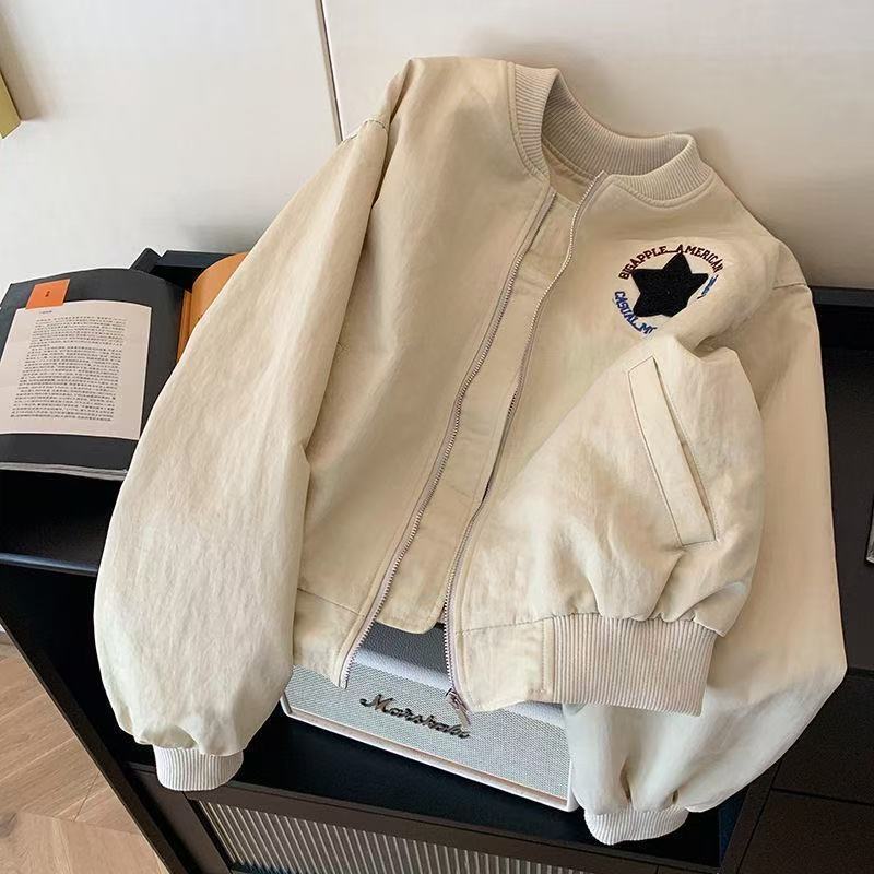 アメリカレトロ刺繍野球服コート女性春2025新型デザイン感がゆったりしています。|undefined