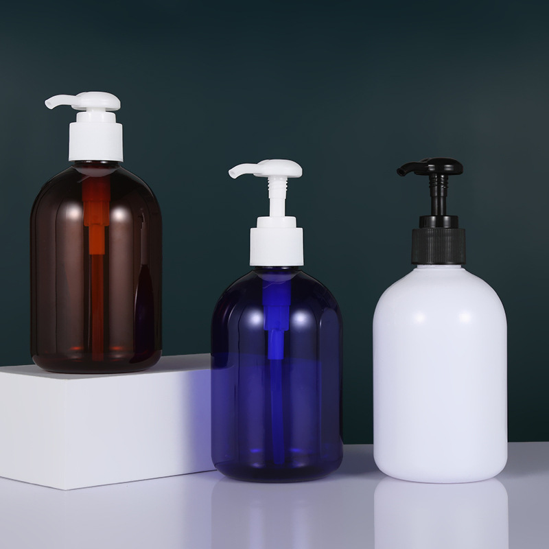 330ml  圆肩瓶 PET瓶 PP旋转按压乳液泵头沐浴露洗发水乳液瓶现货