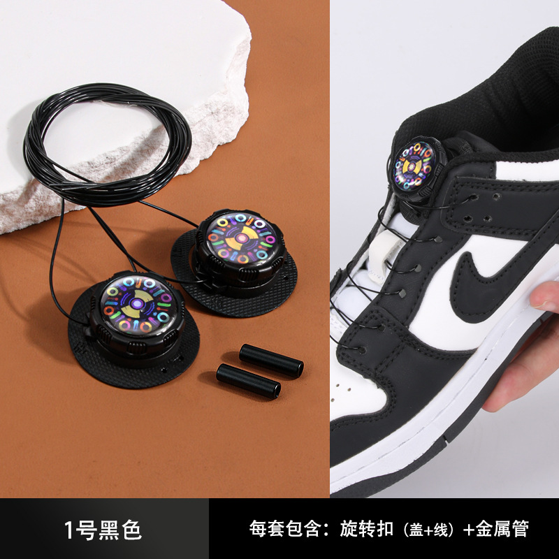 Nuevo desgaste simple zapato giratorio hebilla deportes cordón perezoso zapato libre hebilla anti-caída hebilla de alambre de acero hebilla giratoria cordón