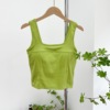 Cotton bra top, comfortable top with cups, breathable fashionable short underwear as outerwear, backless