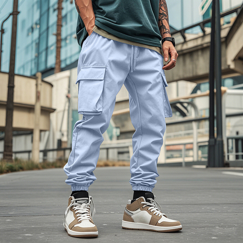 Transfronterizos Amazon otoño americano al aire libre multibolsillos hombre suelto moda casuales camisetas deportivas pie pie pantalones